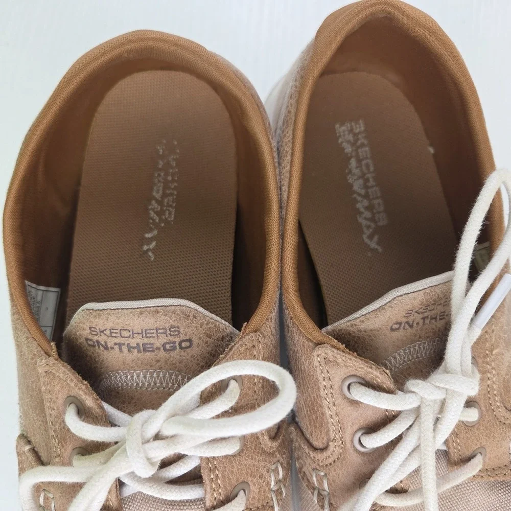 Skechers GoWalk On-The-Go Gen 5 Tan Boat Deck Casual Shoes Women's Size 8.5